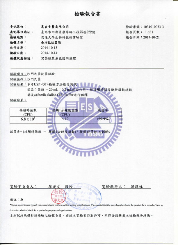 沙門氏菌抗菌試驗