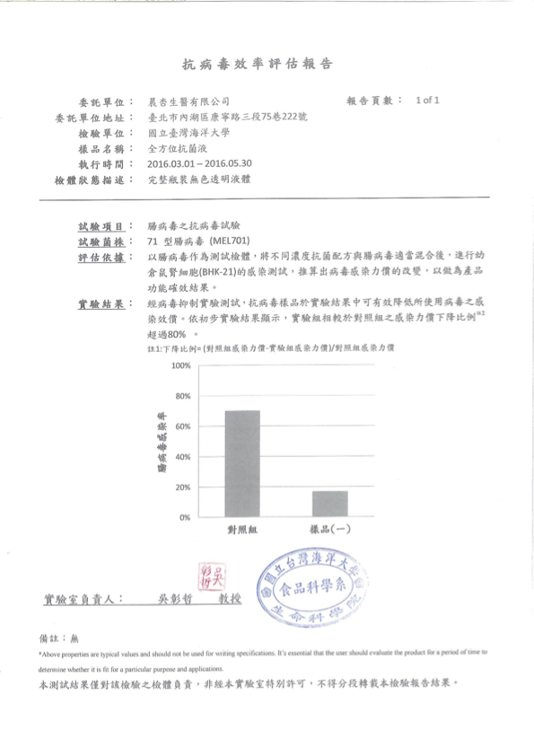 腸病毒檢驗報告